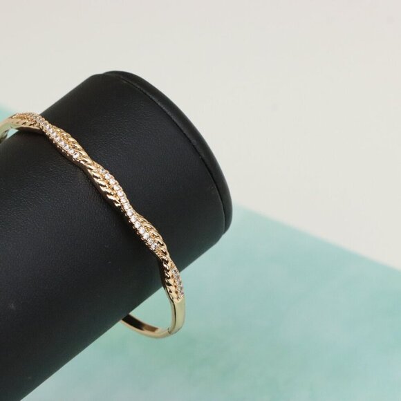 Elegant Rose Gold Bangle with Sparkling Twisted Chain Design, XPBL0509 - Picture 9 of 12